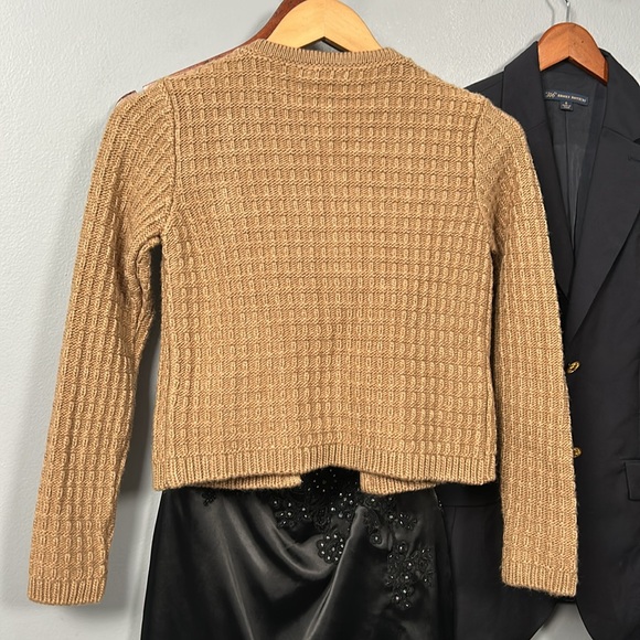 Mango Knit Cardigan Tweed Crop Gold Buttons size XS - Picture 2 of 12